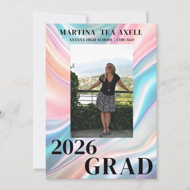 Convite Modern Photo Graduation Announcement  (Frente)