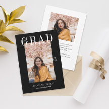 Modern Photo Graduation Black