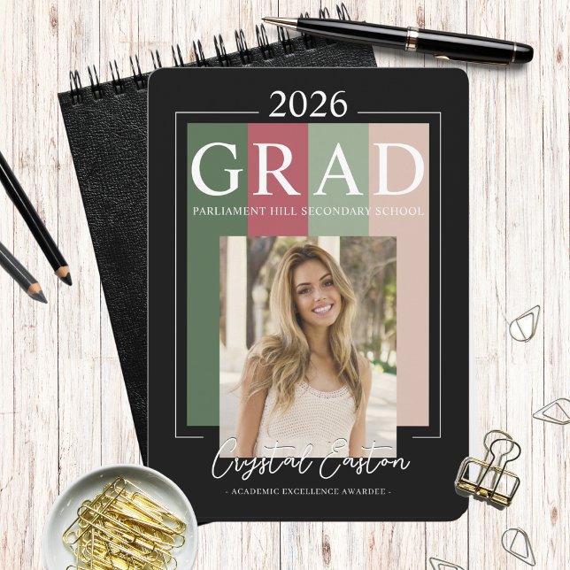 Convite Modern Photo Graduation Class of 2026 (Modern Color Block Graduation Invitation)