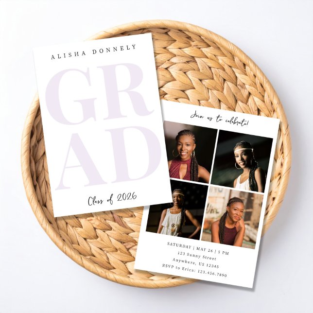 Convite Modern Photo Graduation Invitation (Criador carregado)