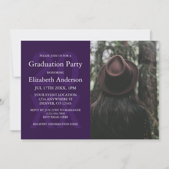 Convite Modern Photo Graduation Party (Frente)