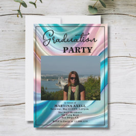 Convite Modern Photo Graduation Party Invitation