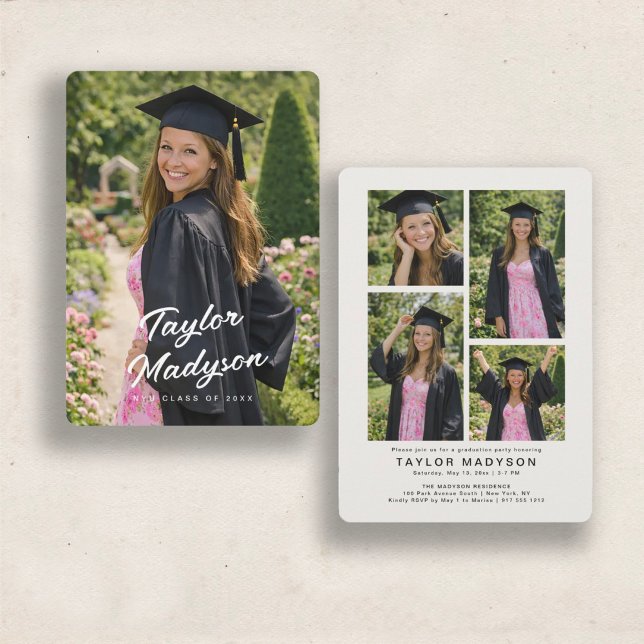 Convite Modern Photo Graduation Party Invite Announcement (Criador carregado)