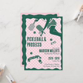 Convite Modern Pickleball & Prosecco Bachelorette Weekend