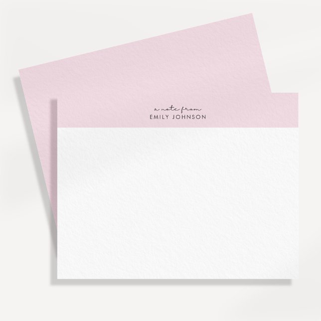 Convite Modern pink and white a note from flat card (Criador carregado)