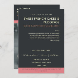 CONVITE MODERN PINK BLACK PHOTO WORKSHOP INVITE MODELO