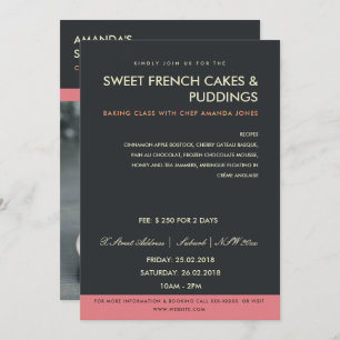 CONVITE MODERN PINK BLACK PHOTO WORKSHOP INVITE MODELO