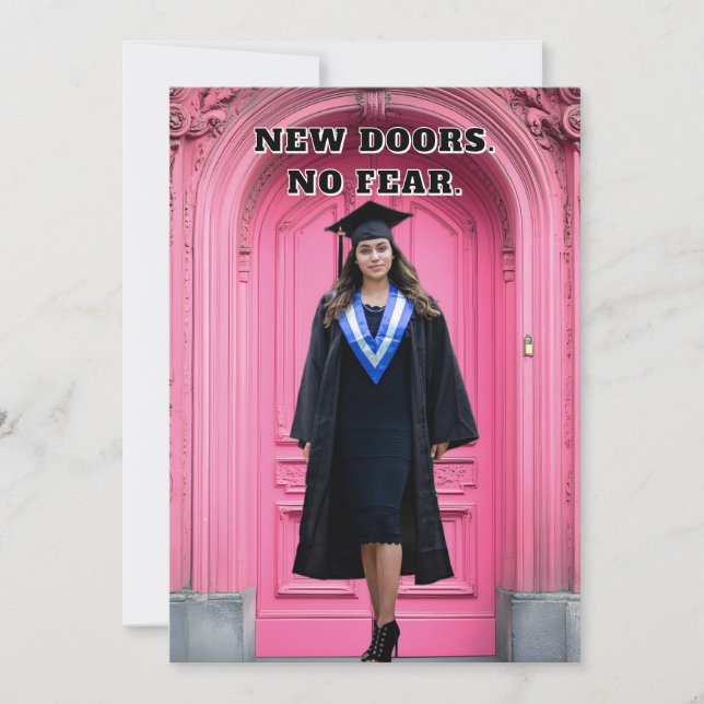 Convite Modern Pink Graduation Invitation (Frente)