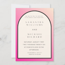 Convite Modern Pink Ombre Arch Wedding Invitation - Custom