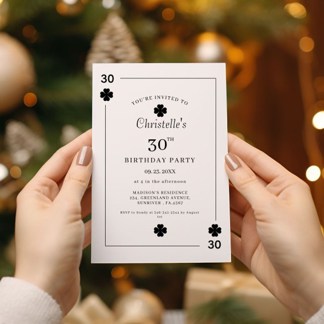 Convite Modern Playing Card Playing Card 30th Birthday (Criador carregado)