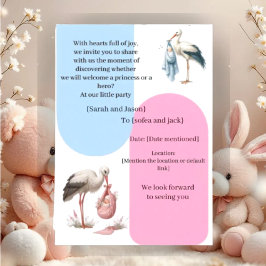 Convite Modern Pregnancy Announcement Card - Bilingual Ara