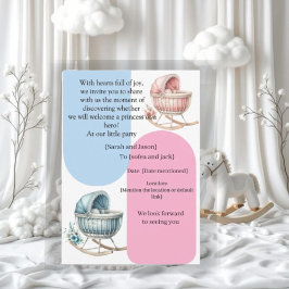 Convite Modern Pregnancy Announcement Card - Bilingual Ara