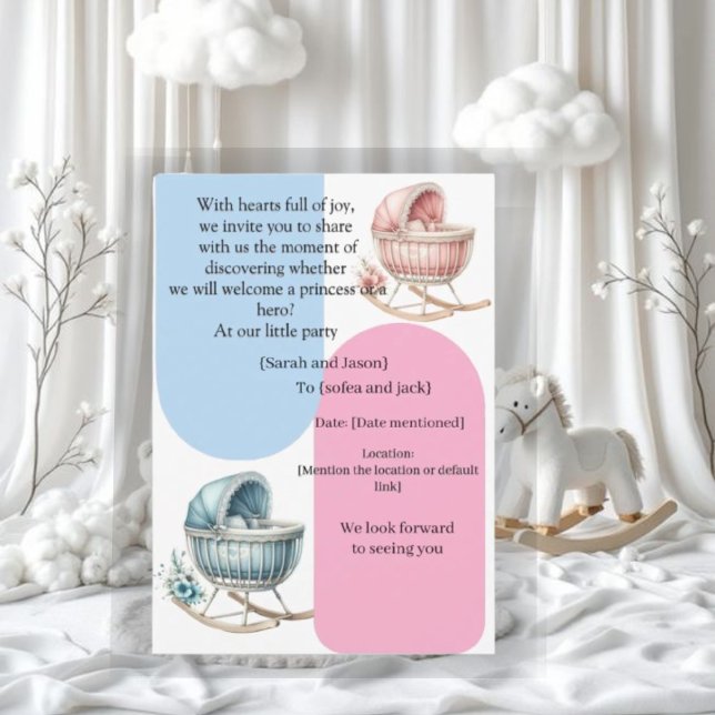 Convite Modern Pregnancy Announcement Card - Bilingual Ara (Criador carregado)