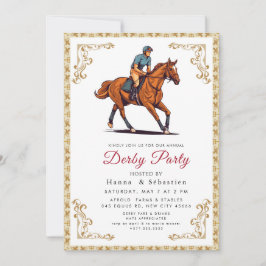 Convite Modern Race Horse Derby Party Equestrian 