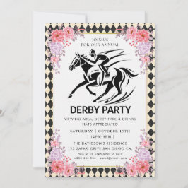 Convite Modern Race Horse Derby Party Equestrian Invitatio