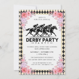 Convite Modern Race Horse Derby Party Equestrian Invitatio