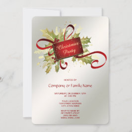 Convite Modern Red Christmas Holiday Party Invitation