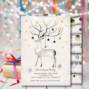 Convite Modern Reindeer organiza o Natal