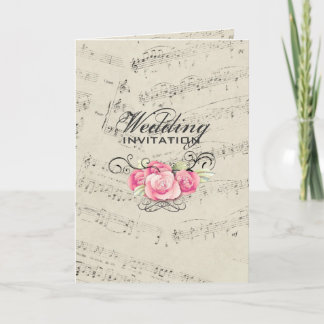 Convite Modern Romantic Musicnotes Music Wedding