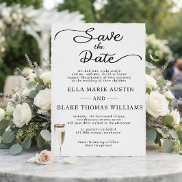 Convite Modern Romantic Script Save the Date