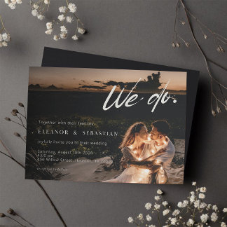 Convite Modern Romantic We Do Photo Wedding Invitation