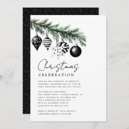 Convite Modern Rustic Nature Christmas Party Invitation 