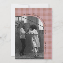 Convite Modern Rustic Plaid Holiday Photo Card Personalize