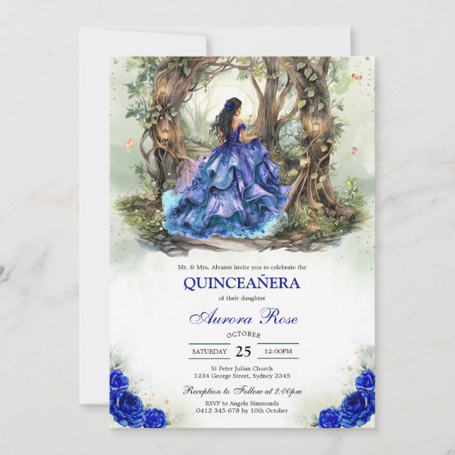 Convite Modern Rustic Quinceanera Invitation (Frente)