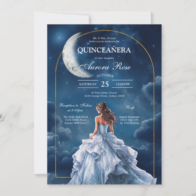 Convite Modern Rustic Quinceanera Invitation (Frente)
