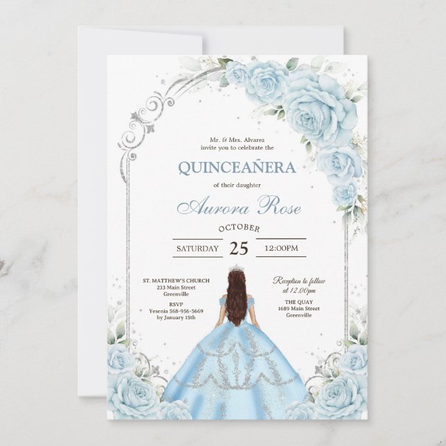 Convite Modern Rustic Quinceanera Invitation (Frente)