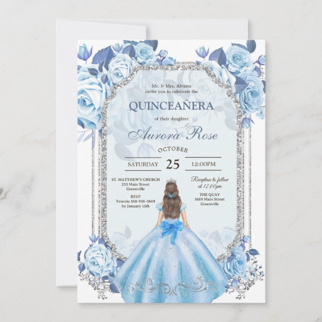 Convite Modern Rustic Quinceanera Invitation (Frente)
