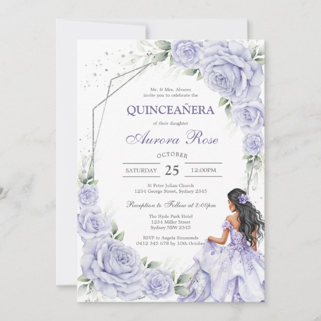Convite Modern Rustic Quinceanera Invitation (Frente)