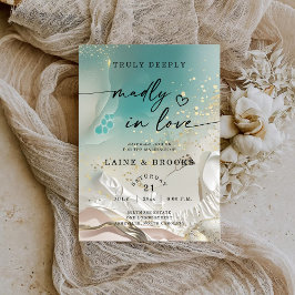 Convite Modern Sand Watercolor Ethereal Shoreline Wedding
