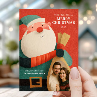 Convite Modern Santa Christmas Card