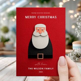 Convite Modern Santa Christmas Greeting