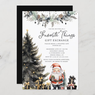 Convite Modern Santa Favorite Things Invite