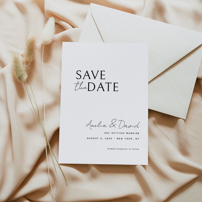 Convite Modern Save the Date Card Modelo (Criador carregado)