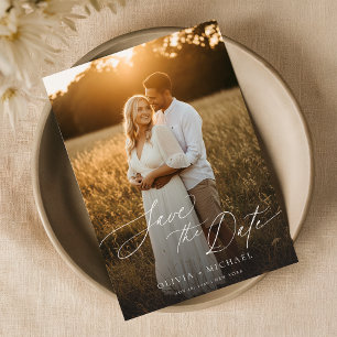 Convite Modern Save the Date (Salvar a data), Boho Photo S