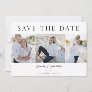Convite Modern Save the Date Three Photo V2