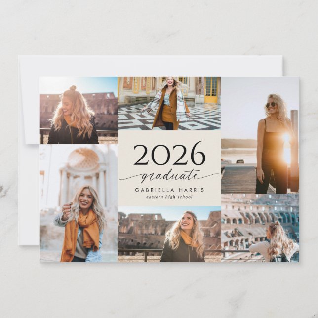 Convite Modern Script 2026 Graduation  (Frente)