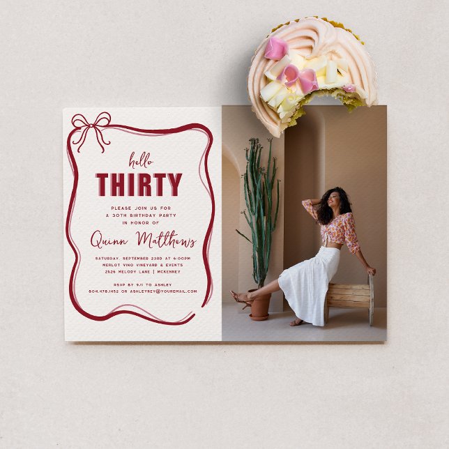 Convite Modern Script Custom Age Birthday (Criador carregado)