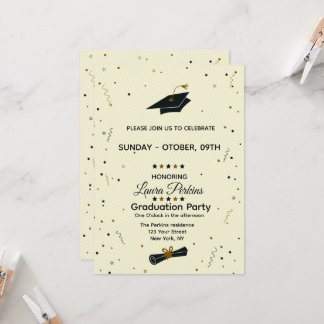 Convite Modern Script Graduate Invitation
