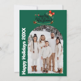 Convite Modern Script Happy Holidays Arch 2 Photo Holiday 