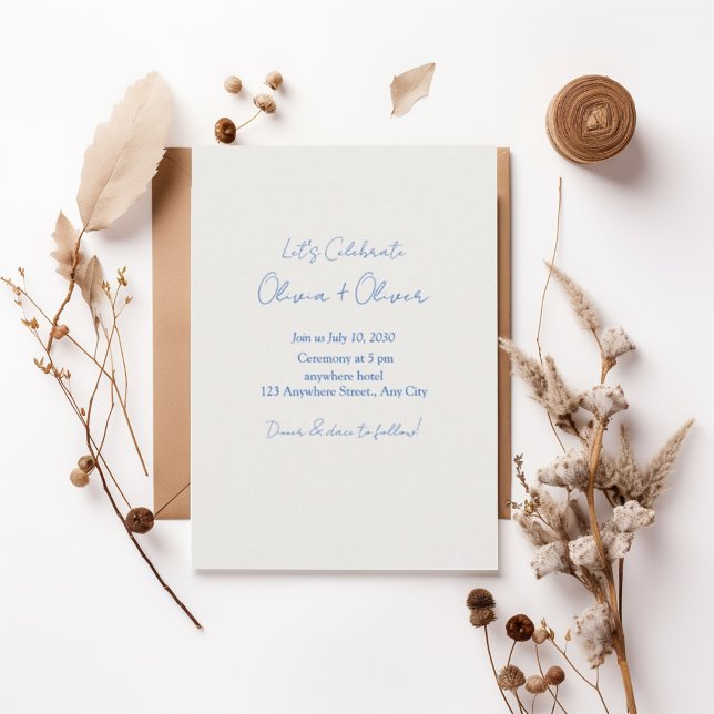 Convite Modern Script Minimalist Wedding Invitation (Criador carregado)