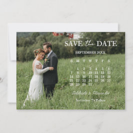 Convite Modern Script Photo Wedding Save The Date