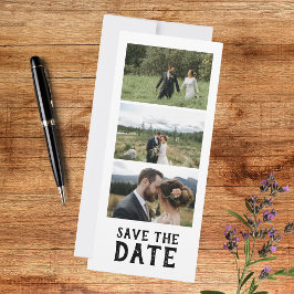 Convite Modern Script Photo Wedding Save The Date