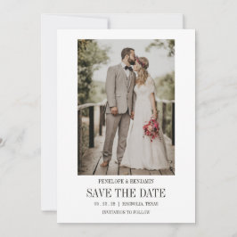 Convite Modern Script Photo Wedding Save The Date