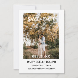 Convite Modern Script Photo Wedding Save The Date