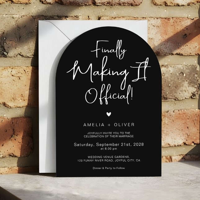 Convite Modern Script Typography | Joyful Arch Wedding (Criador carregado)