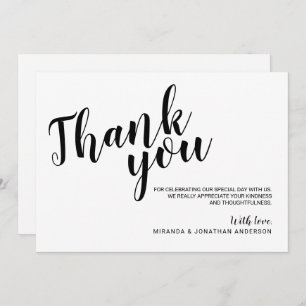 Convite Modern Script Wedding Obrigado